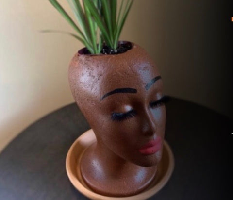 DIY Diva Planter Head Kit (Dark Brown Paint)