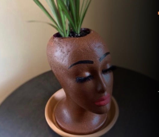 african head plant pot DIY Diva Planter Head Kit (Dark Brown Paint) – PaintMeSD